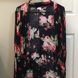Floral black cardigan
